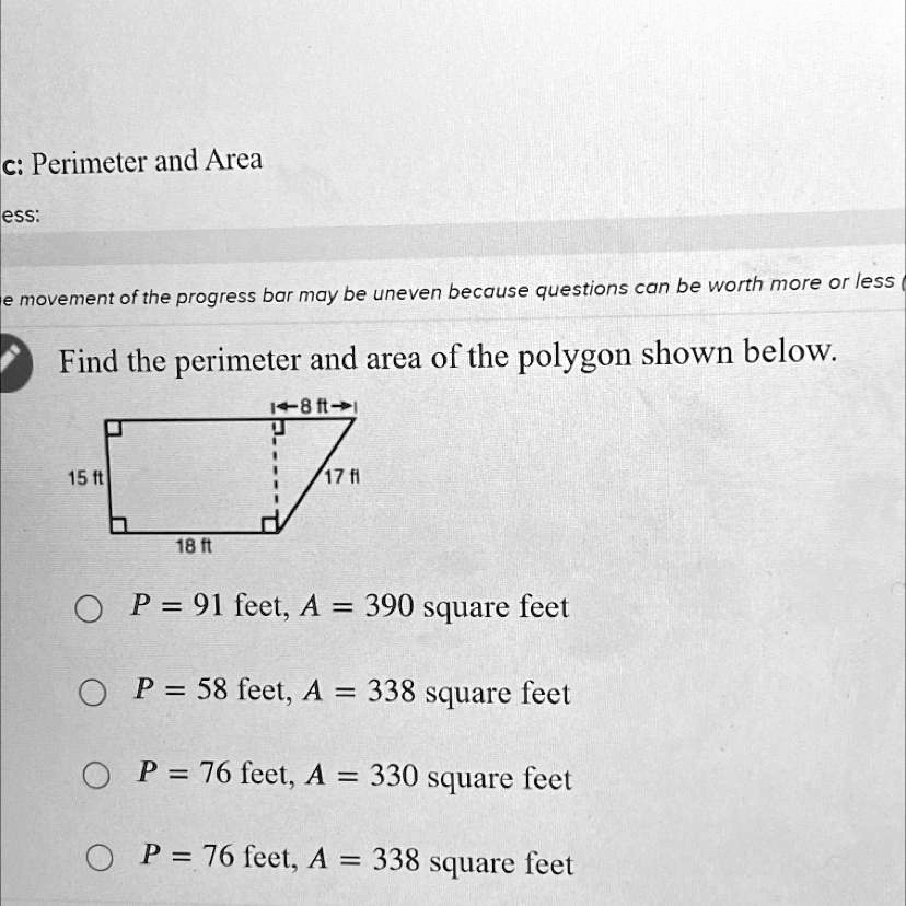 SOLVED: Find the perimeter and area of the polygon shown below. OP = 91 - Find The Perimeter And Area Of The Polygon Shown Below