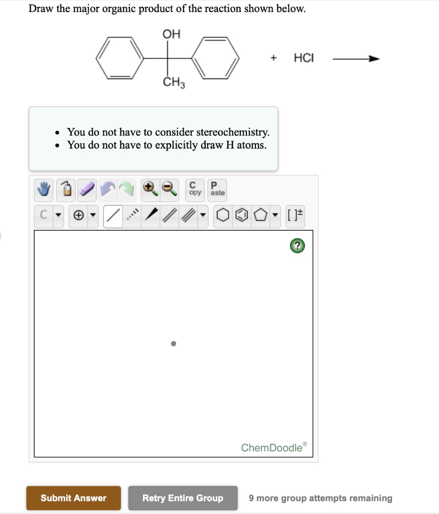 Draw the major organic product of the reaction shown … SolvedLib