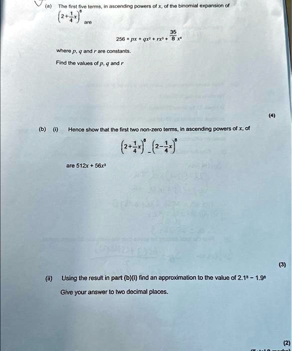 solved-a-the-first-five-terms-in-ascending-powers-of-x-of-the