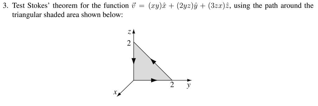 Solved 3 Test Stokes Theorem For The Function V Triangular Shaded