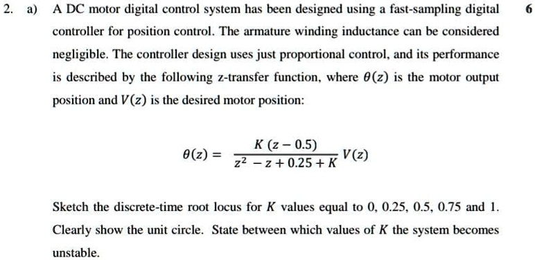 2 a a dc motor digital control system has been designed using a fast ...