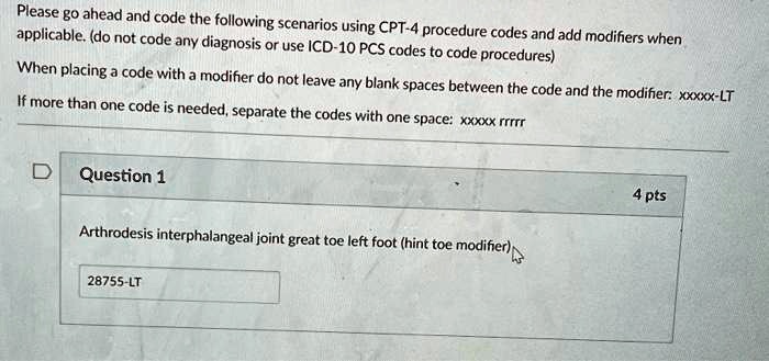 Please go ahead and code the following scenarios using CPT-4...