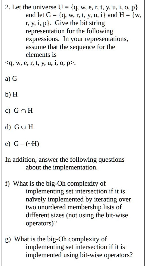 VIDEO solution: Let the universe U = q, w, e, r, t, y, u, i, o, p and ...