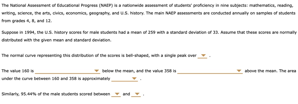 Nape Testing SOLVED: The National Assessment of Educational Progress (NAEP) is ...