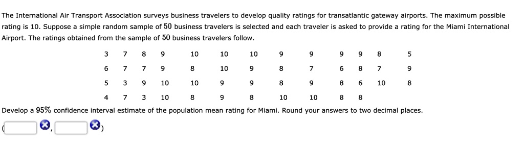 SOLVED: The Internationa Air Transport Association surveys business ...