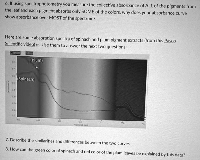 SOLVED 6. If using spectrophotometry You measure the collective