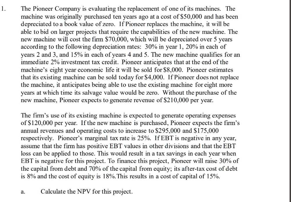 Photo inspiration: Pioneer Battery Replacement Cost Estimates Reference: Solved 1 The Pioneer Company Is Evaluating The Replacement Of