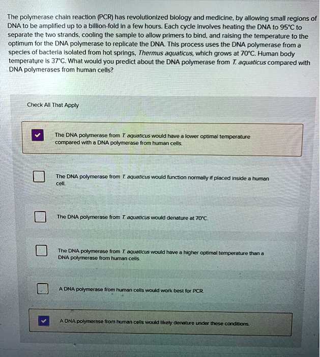 SOLVED The polymerase chain reaction (PCR) has revolutionized biology