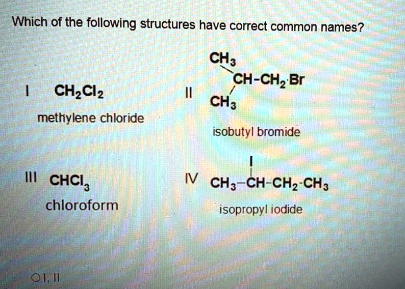 SOLVED Which of the following structures have correct common names