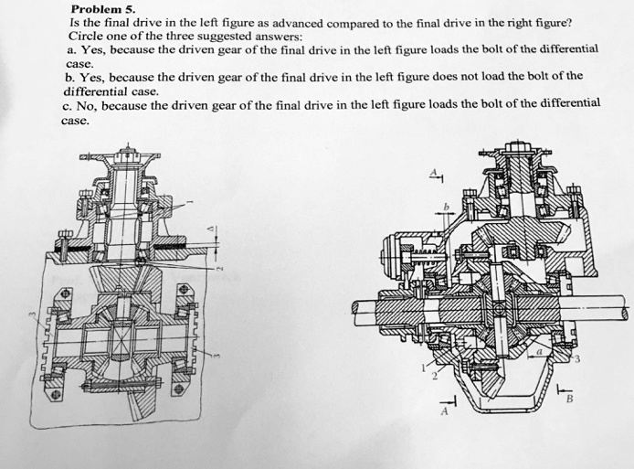 SOLVED Problem 5. Is the final drive in the left figure more advanced compared to the final