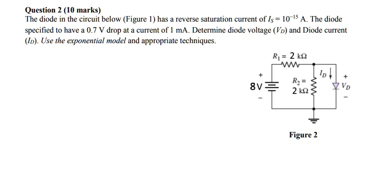 question 2 10 marks the diode in the circuit below figure 1 has a ...