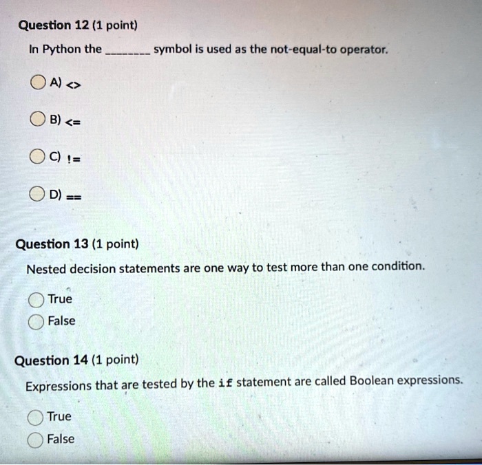Not Equal Symbol In Python