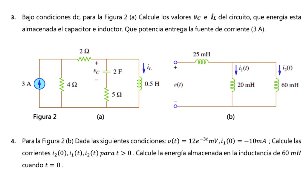 SOLVED: 3. Under DC conditions, for Figure 2 (a), calculate the values ...