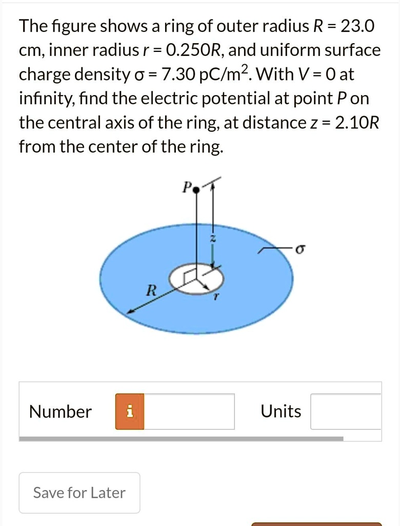 Solved Electric Potential Due to a Uniformly Charged Ring | Chegg.com