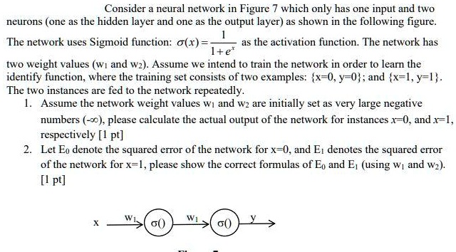 Consider a neural network in Figure 7 which only has one input and two ...