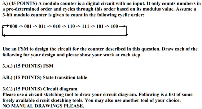 SOLVED: Text: Digital logic (45 POINTS) A modulo counter is a digital ...