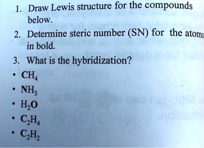 SOLVED 1. Draw Lewis structures for the compounds below. 2