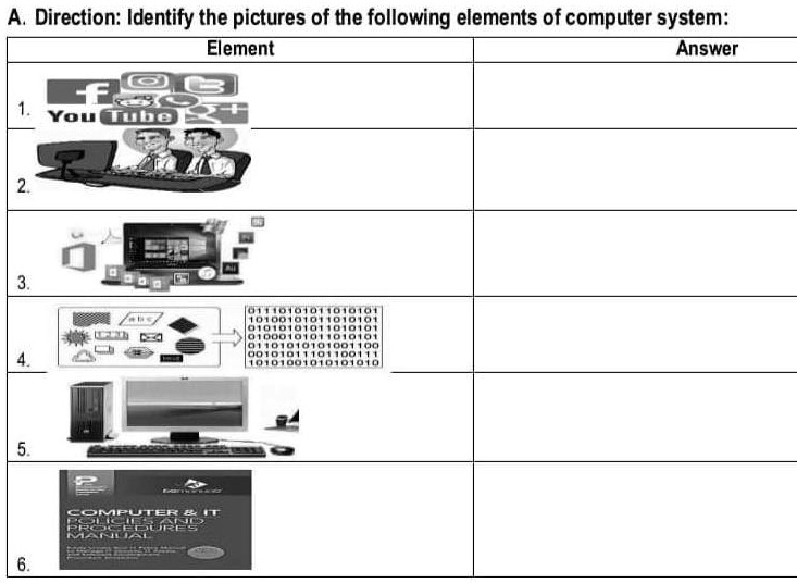 identify the elements of computer system