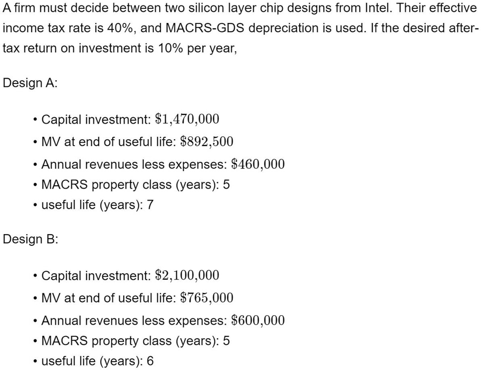 SOLVED a) What is the AW of the ATCF of Design A? b) What is the AW of
