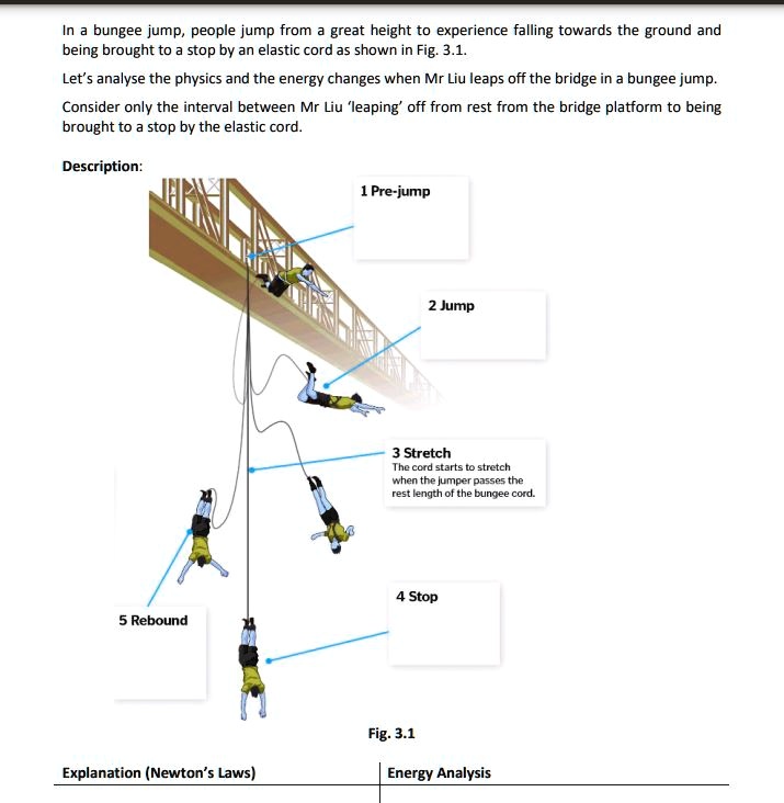 In a bungee jump, people jump from a great height to experience falling ...