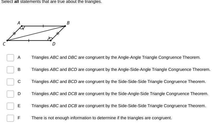 Select The True Statement About Triangle Abc