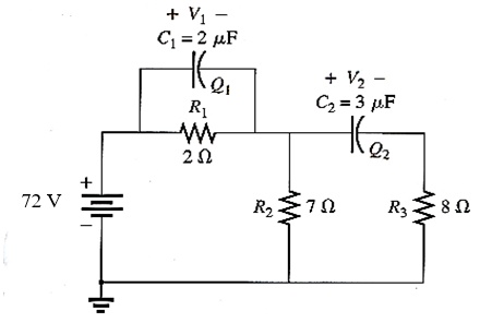 Solved: Capacitors In Figure Q1(a) Have Been Charged Up To Their Steady 