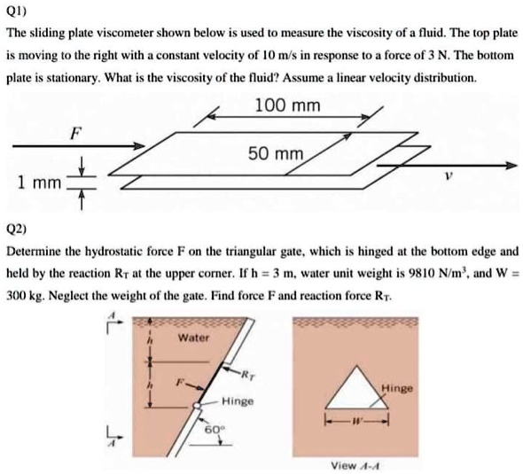 Q1) The sliding plate shown below is used to measure the