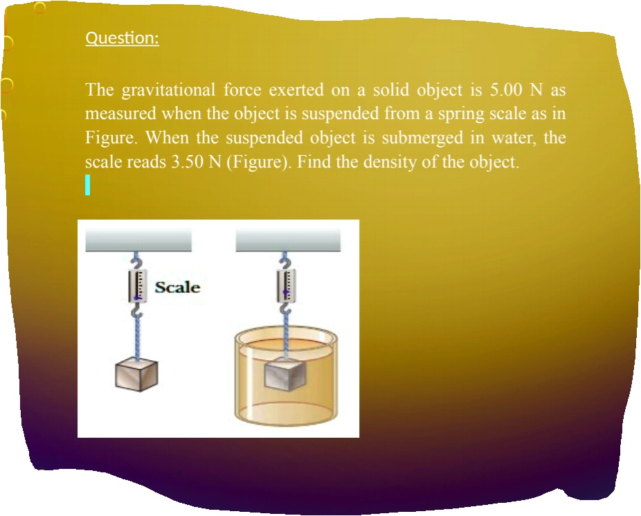 SOLVEDQuestion The gravitational force exerted on solid object is 5.
