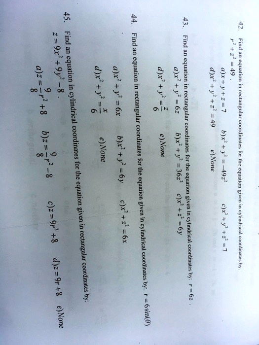 Solved 45 Find Find An Equation Fue 4n Find An Equation 0 D X 2 A X An Equation Equation Y Y T 2 1 8 6x 22
