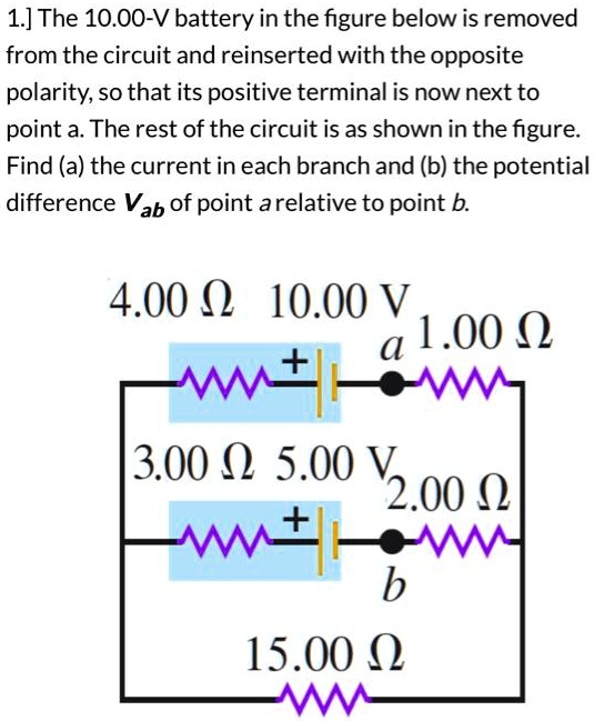 SOLVED: The 10.00 V battery in the figure below is removed from the ...