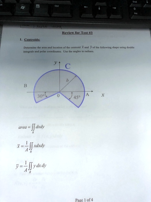 1. Centroids: Determine the area and location of the centroid x̅ and y̅ ...