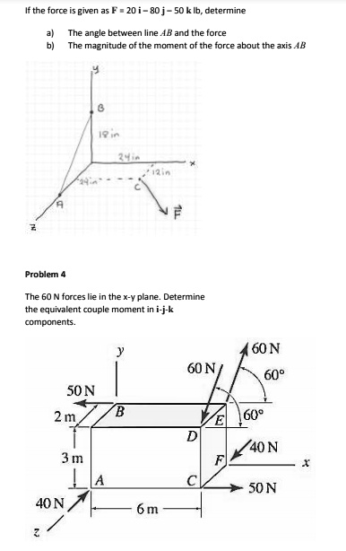 SOLVED: If The Force Is Given As F = 20 I 80 J 50 K Ib, Determine A ...