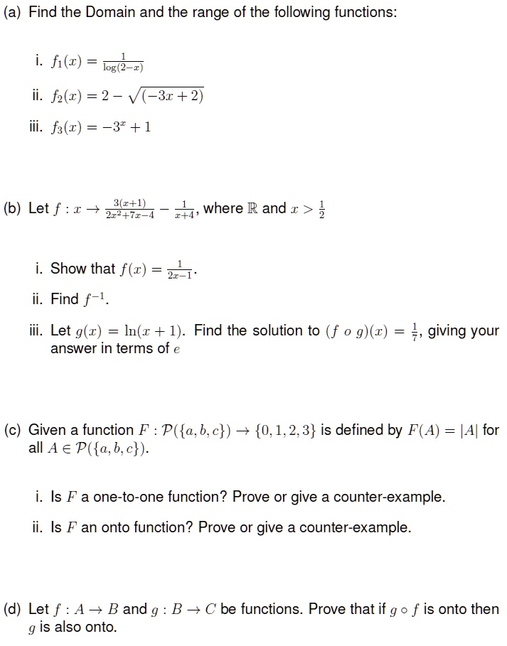 Solved For each of the following functions, find a. f(p); b.