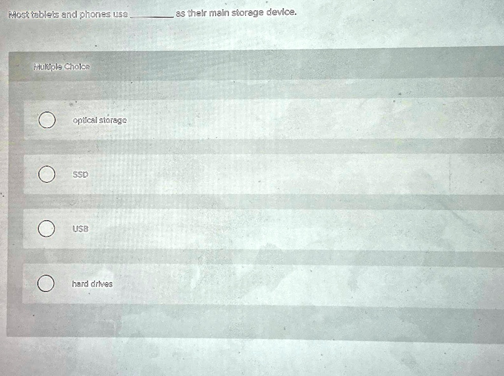 SOLVED Most tablets and phones use SSD as their main storage device