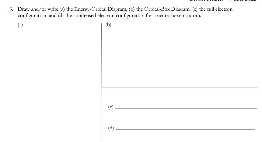 SOLVED: Draw And/or Write The Energy-Orbital Diagram; (b) The Orbital ...