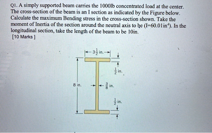 SOLVED: A simply supported beam carries a 1000 lb concentrated load at ...