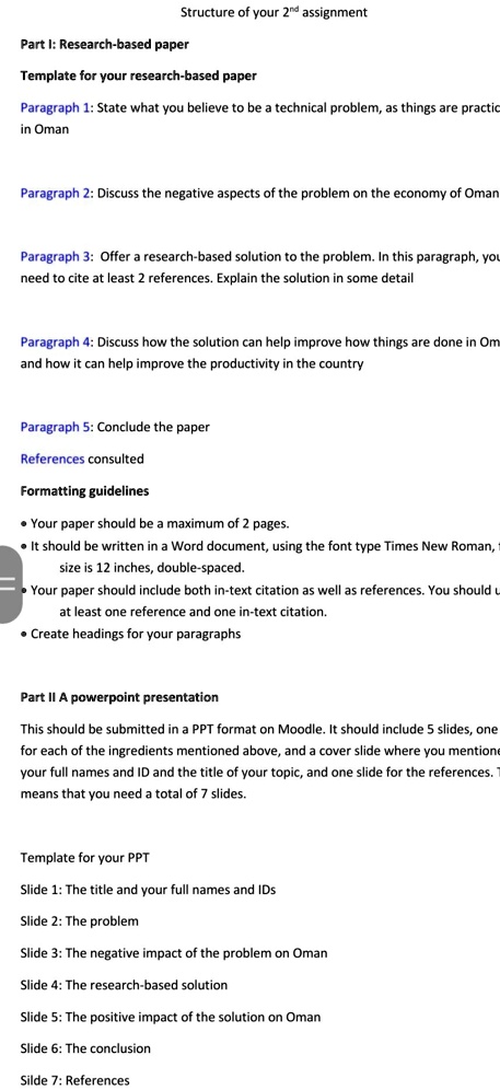 SOLVED:Structure of vour 2rd assignment Part Research-based paper ...