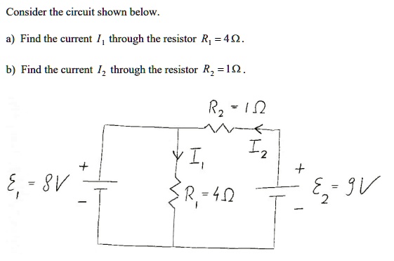 SOLVED: Consider the circuit shown below. Find the current through the ...