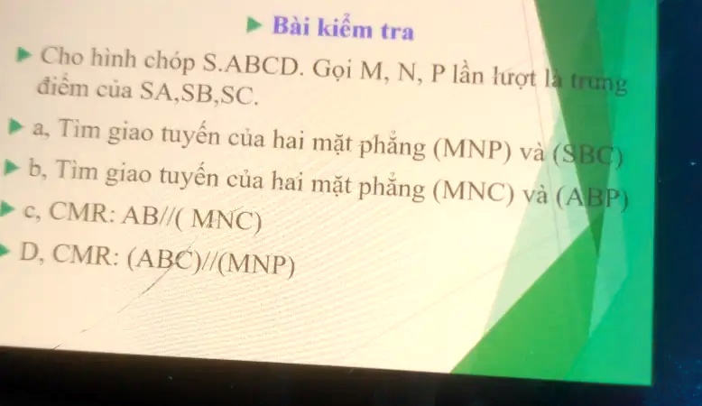 Solved Bai Kiáƒm Tra Cho HÃ¬nh ChÃ³p Sabcd Gá I M N P Láº§n LÆ°á