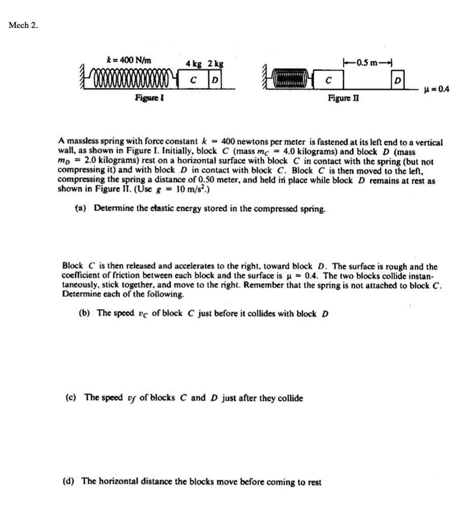 SOLVED Title Mechanics 2 Masses, Springs, and Collisions A massless spring with force