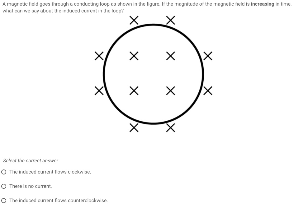 magnetic field goes through conducting loop as shown in the figure if ...