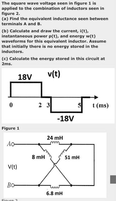 SOLVED: The square wave voltage seen in figure 1 is applied to the ...