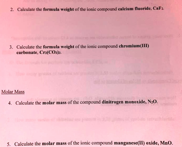 SOLVED: Calculate the formula weight of the ionic compound calcium ...