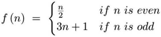 SOLVED: 'Solve this.......... n 2 if n is even 3n + 1 if n is odd f (n)'