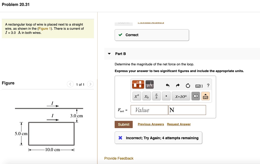 SOLVED: Problem 20.31 A rectangular loop of wire is placed next to a ...