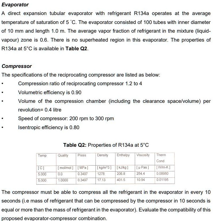 SOLVED Evaporator A direct expansion tubular evaporator with