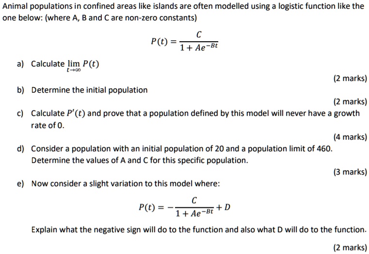 SOLVED: Animal Populations In Confined Areas Like Islands Are Often ...