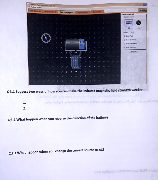 Faraday's Electromagnetic Lab (2.07) Fs Options Help Bar Magnet Pickup ...