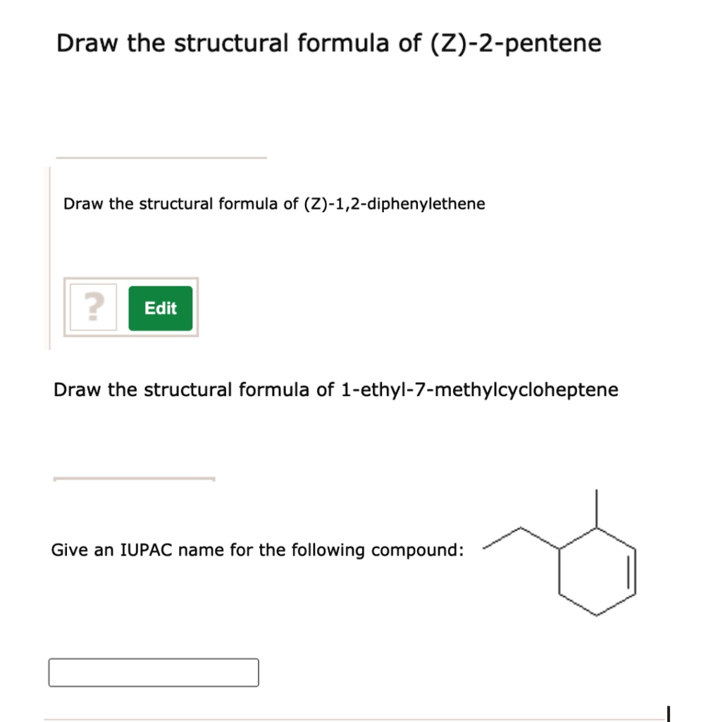 draw a structural formula for 2 ethyl 1 pentene