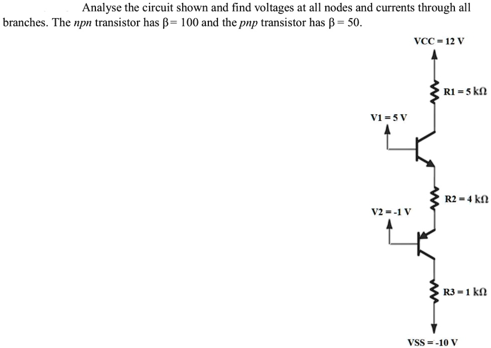 SOLVED Analyze the circuit shown and find voltages at all nodes and